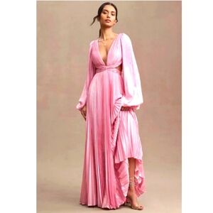 MAC DUGGAL Long Sleeve Cut Out Gown in Pink - Princess Vibes Anthropologie Dress